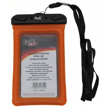 Водозащитная прозрачная гермоупаковка для смартфона 12,5х22,5см оранжевая Fox Outdoor