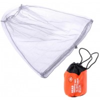 Компактная сетка от комаров на голову с резинкой и оранжевым чехлом Head Mosquito Net