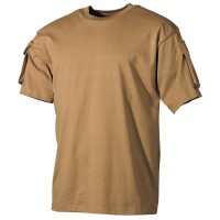 Тактична футболка спецназу США, койот, з кишенями на рукавах, бавовна MFH