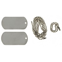 Жетони армійські сталеві (2 шт.) US Dog Tag Set сріблясті MFH